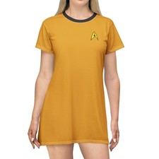 Star Trek The Original Series Yellow Gold Uniform T-Shirt Dress - TOS