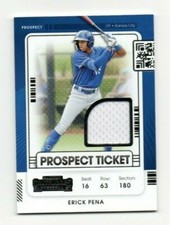 2021 Panini Contenders Prospect Ticket Jerseys Erick Pena