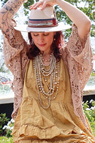 art by Amy Golden Goddess Tiered Layered Pearl Necklace - Picture 3 of 10