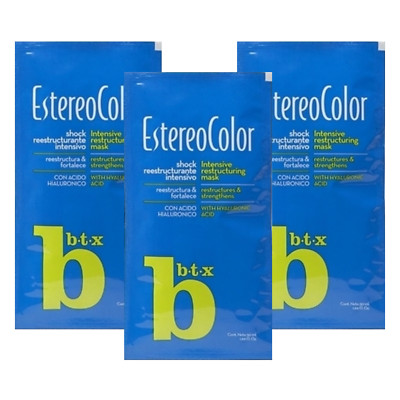 EstereoColor Shock BTX, Restructures & Strengthens Weak & Thin Hair, 3-Pouches