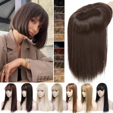 One Piece Clip in Full Head Topper Toupee Hair Extensions Real Thick As Human US