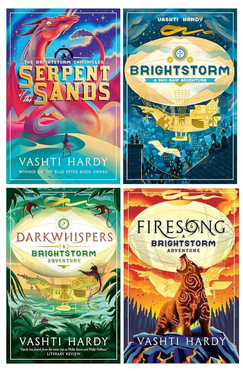 Brightstorm Chronicles 4 Books Set by Vashti Hardy Darkwhispers,Firesong,Serpent