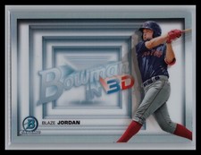 2022 Bowman #B3D-7 Blaze Jordan Bowman in 3D Refractor Boston Red Sox