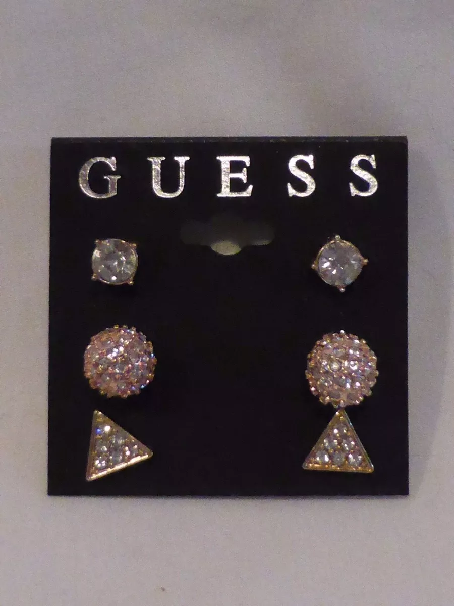 AUTHENTIC GUESS CRYSTAL 3 GUESS BLING EARRINGS SET NEW eBay