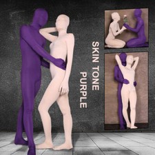 Unisex Spandex Full Bodystocking Zentai Gloves Bodysuit W Hood Roleplay Jumpsuit