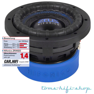 Hifonics ZRX-6D2 600 Watt 16,5cm Mini Subwoofer 2x2 Ohm Auto Woofer 6.5''