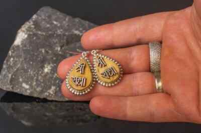 Silver Tulasi earrings Sri Radhe Mahaprasad from Vrindavan, Radhe Style, Hare Kr