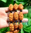 Detailed Carved Olive Pit Arhats Meditation / Mantra Buddhist Prayer Beads Mala