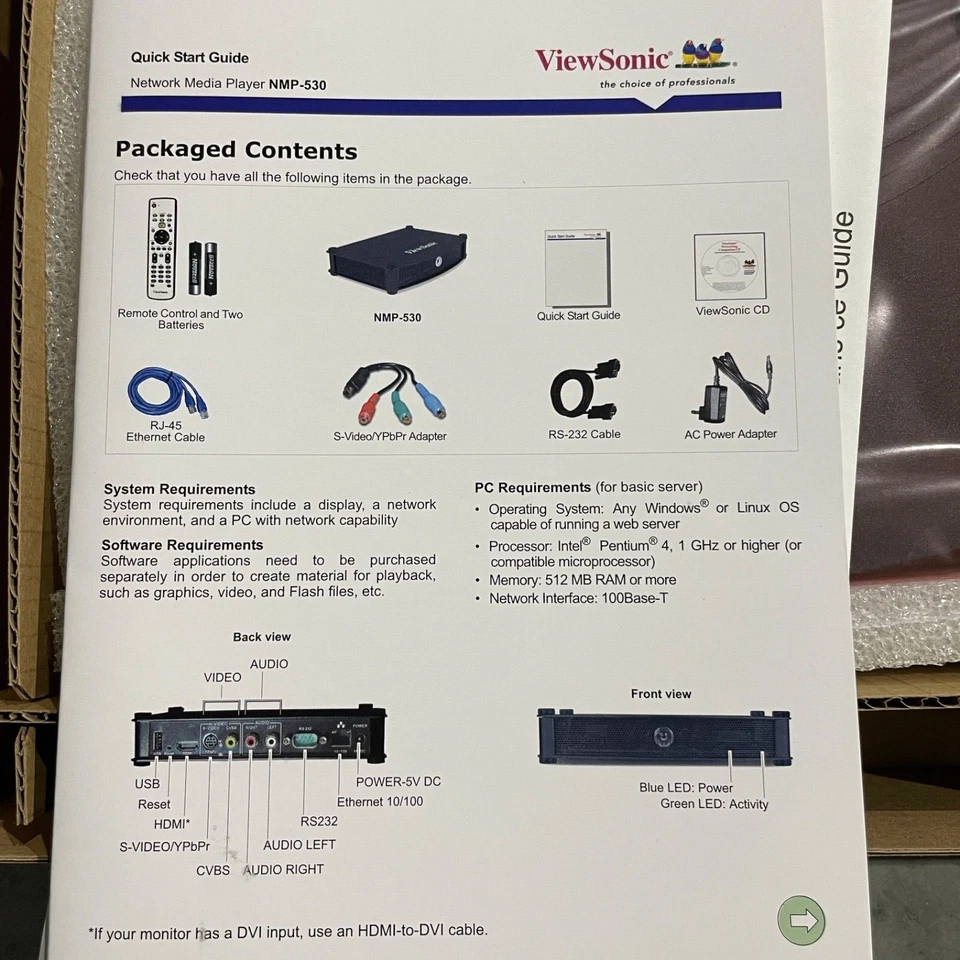 ViewSonic Network/USB Media Player NMP-530 Digital Signage HD TV Display Screen - Image 4 of 4