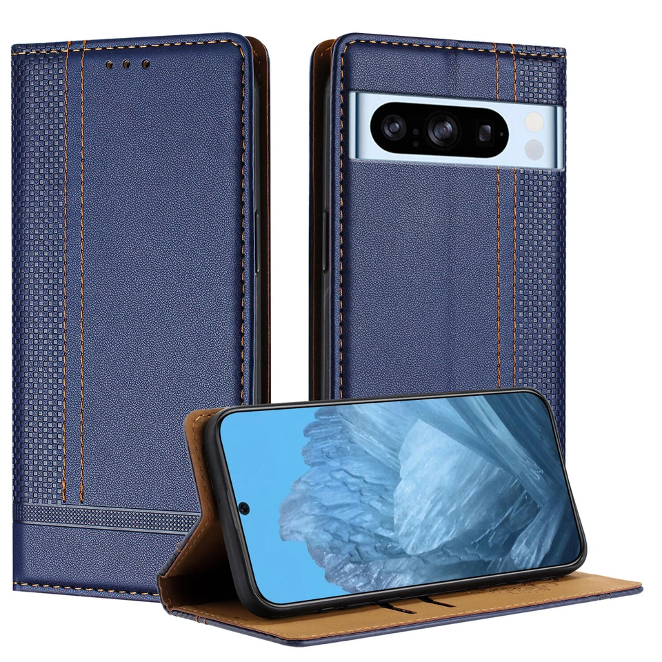For Google Pixel 9/8/7/6 Pro 6a/7a/8a Phone Case Leather Wallet Stand Flip Cover - Image 3 of 4