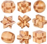 Holzsammlung 9X Knobelspiele Holz, Geschicklichkeit-Spiel Aus Holz WüRfel RäTsel
