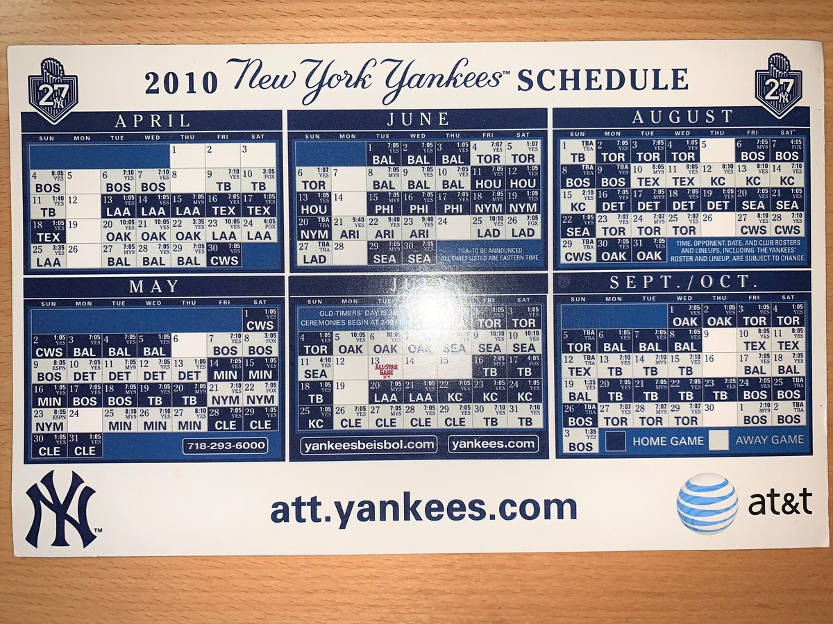 Yankees schedule deals