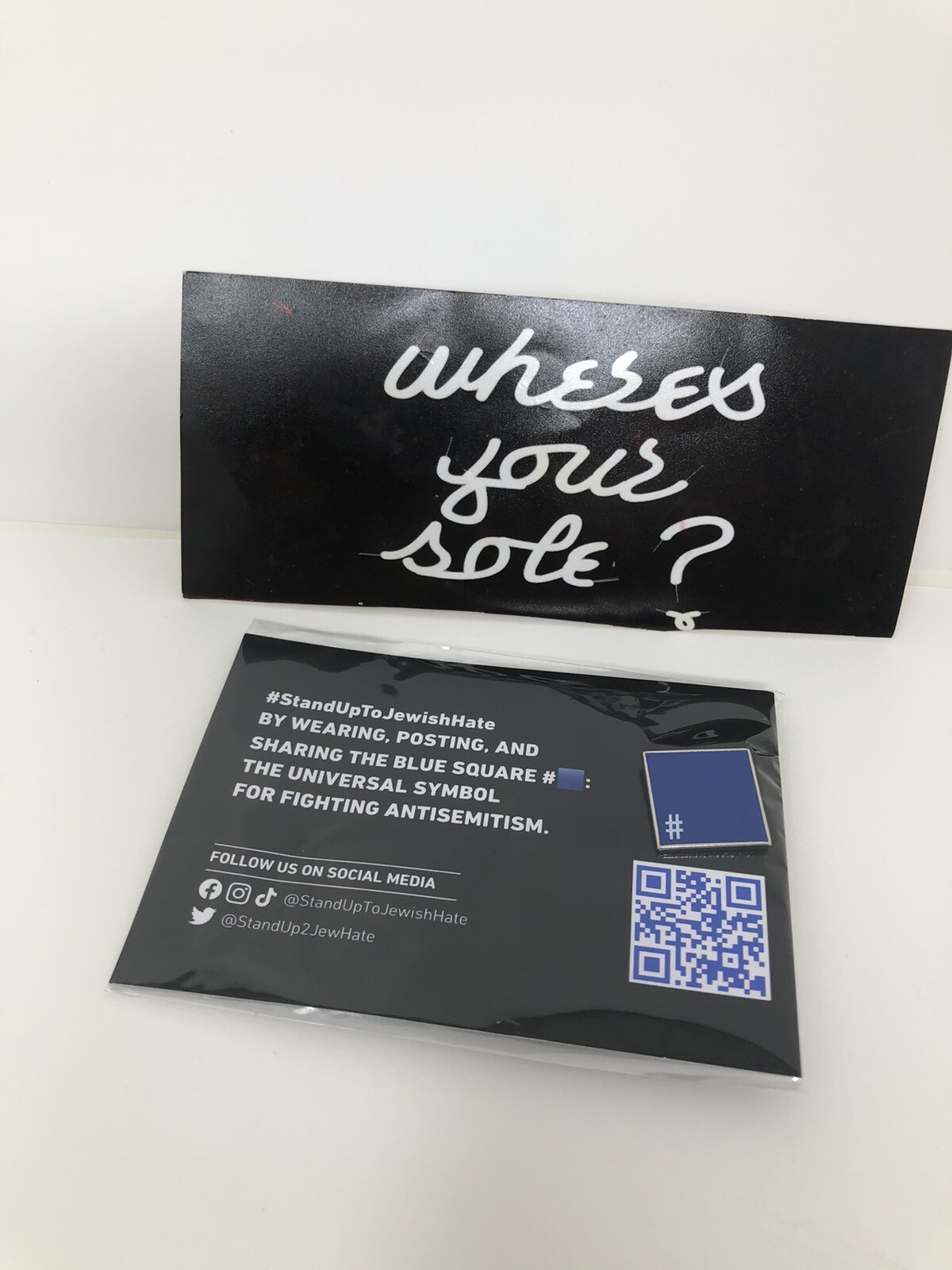 Adidas Antisemitism Blue Square pin Yeezy Kanye West stand up to Jewish hate new thumbnail 6