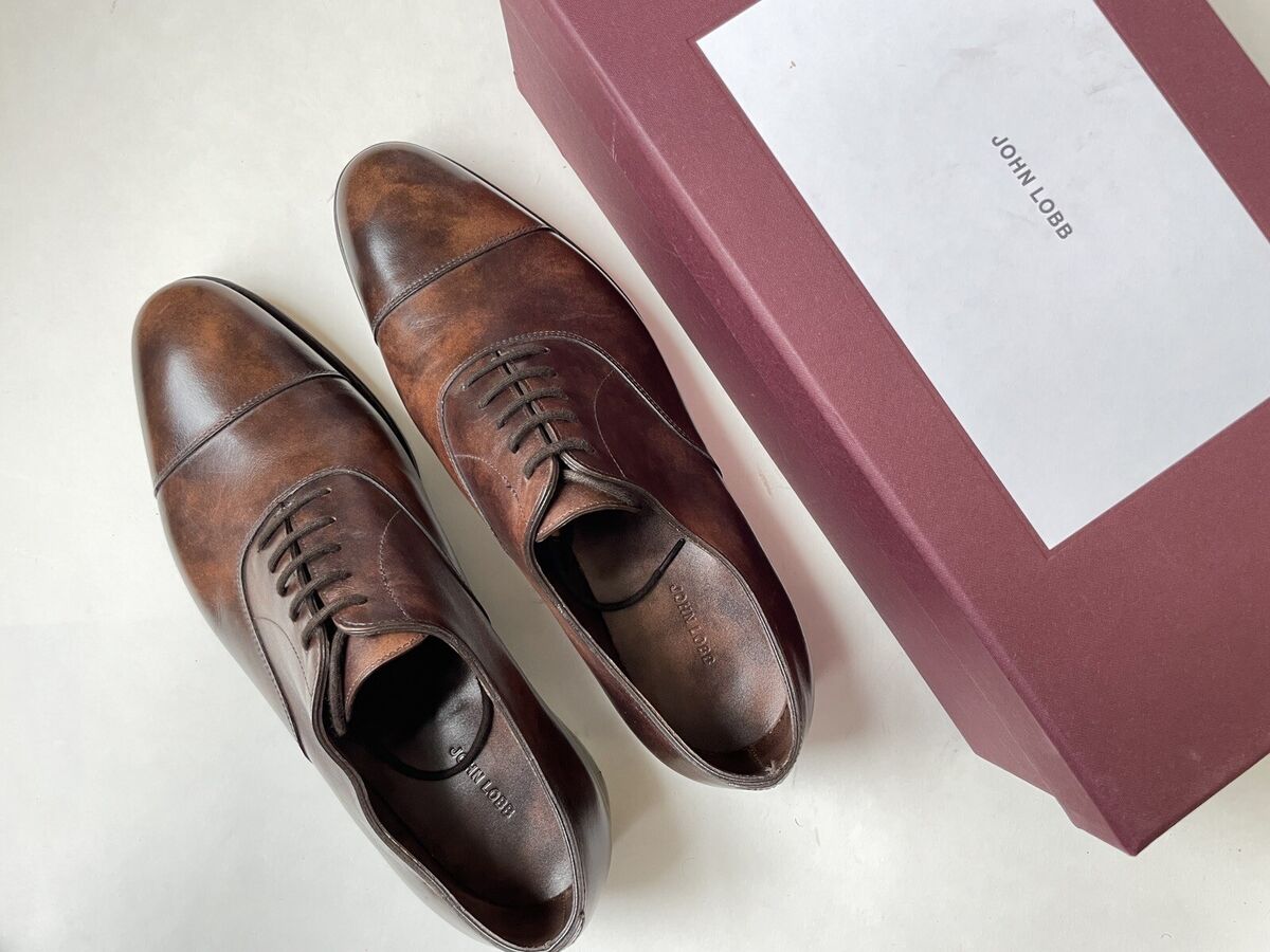 JOHN LOBB City II 2 Cap Toe Oxford Museum Leather UK 7 EE JOHN LOBB City II 2 Cap Toe Oxford Museum Leather UK 7 EE