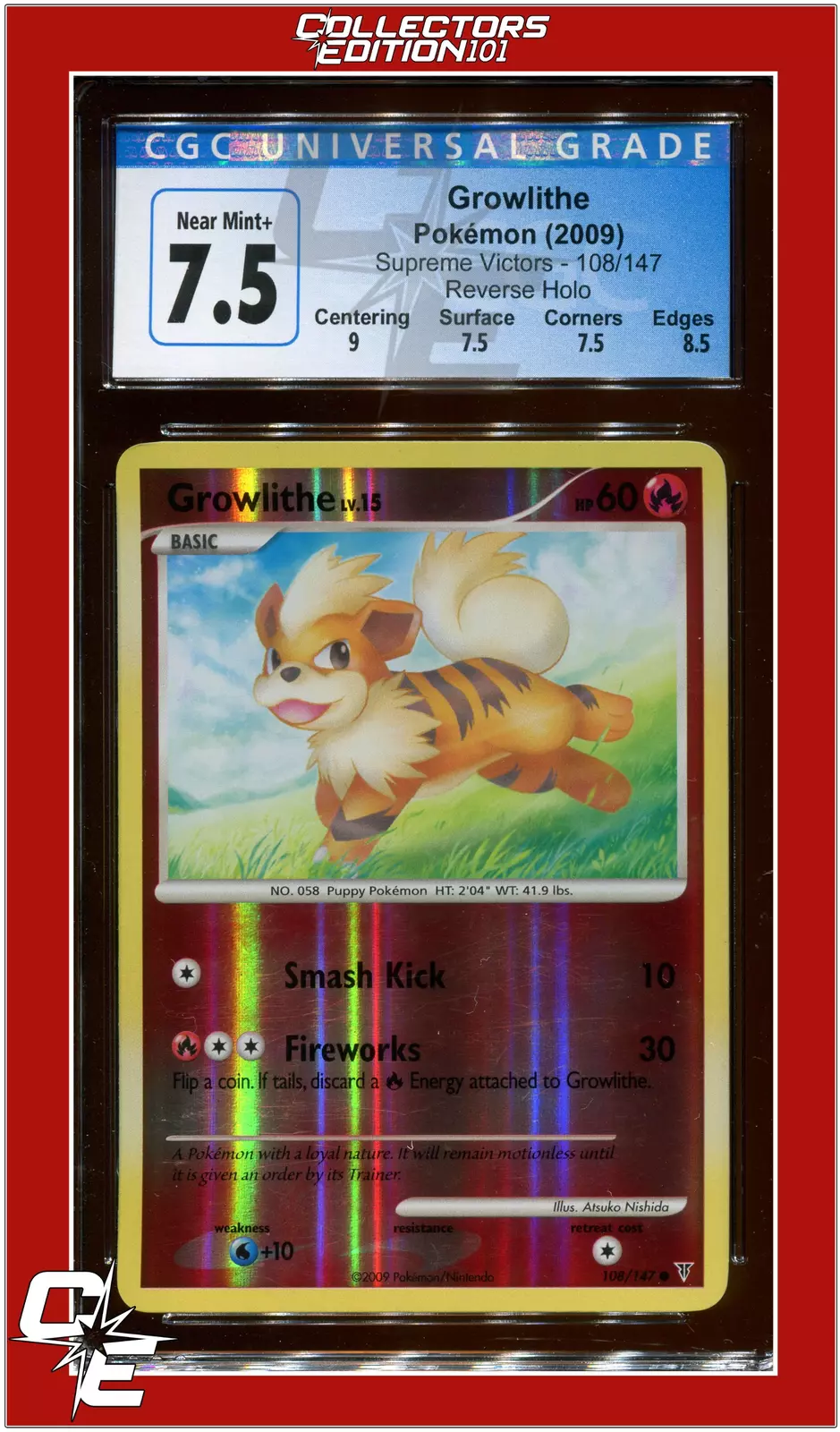 Supreme Victors 108 Growlithe Reverse Holo CGC 7,5   Sous catégories