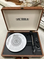 Victrola BT Suitcase Record Player With 3 Speed Turntable  - Brown