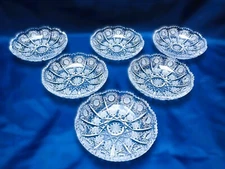 Czech bohemia crystal glass - Cut plate 11,4 cm 6pcs