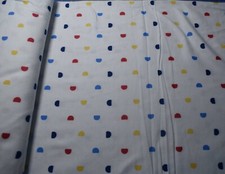 2751 1 yd 1950's cotton flannel fabric, white with truncated multicolored dot