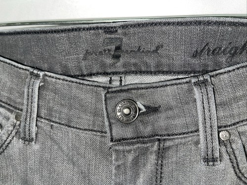 7 For All Mankind ‘straight Leg’ Gray 34” Inseam Size 27 - Picture 4 of 11