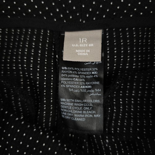Chicos So Slimming Pants Womens 1 US 8 Black White Polka Dot Textured Trousers - Picture 4 of 13