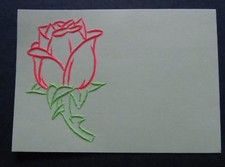 Kartenaufleger grün Fadengrafik Liebe Hochzeit Rose Handarbeit Grußkarten Unikat