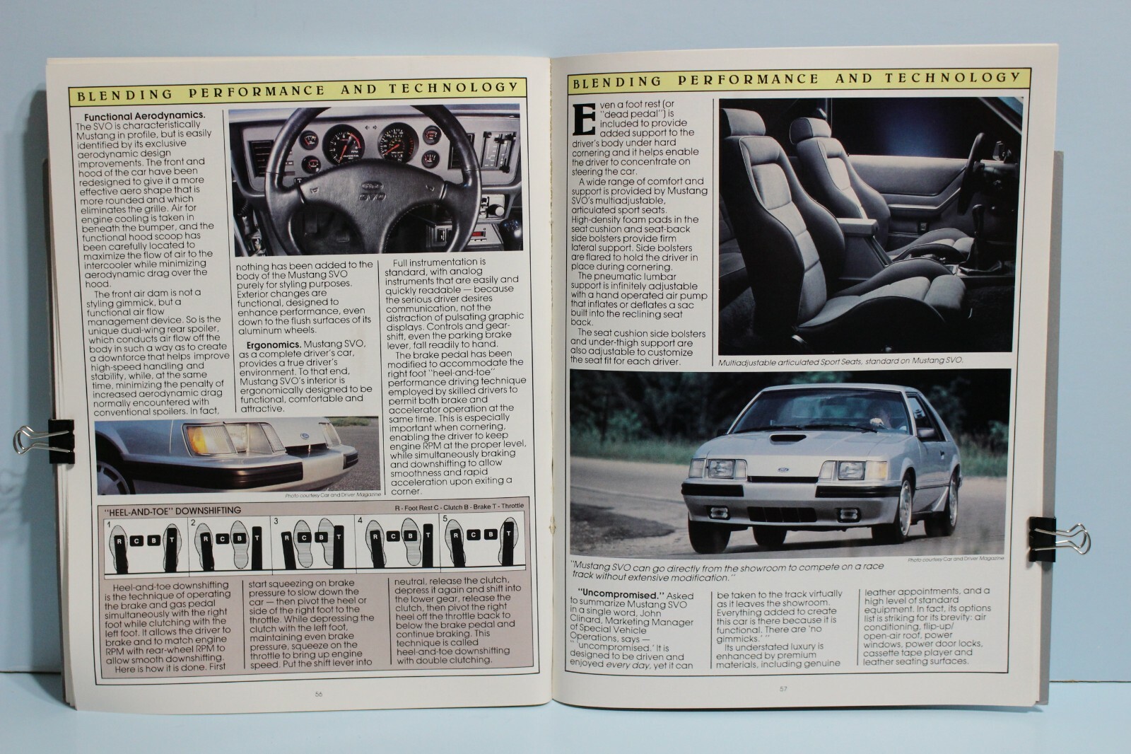 1984 Ford Mustang SVO Thunderbird Turbo Coupe Performance Catalog