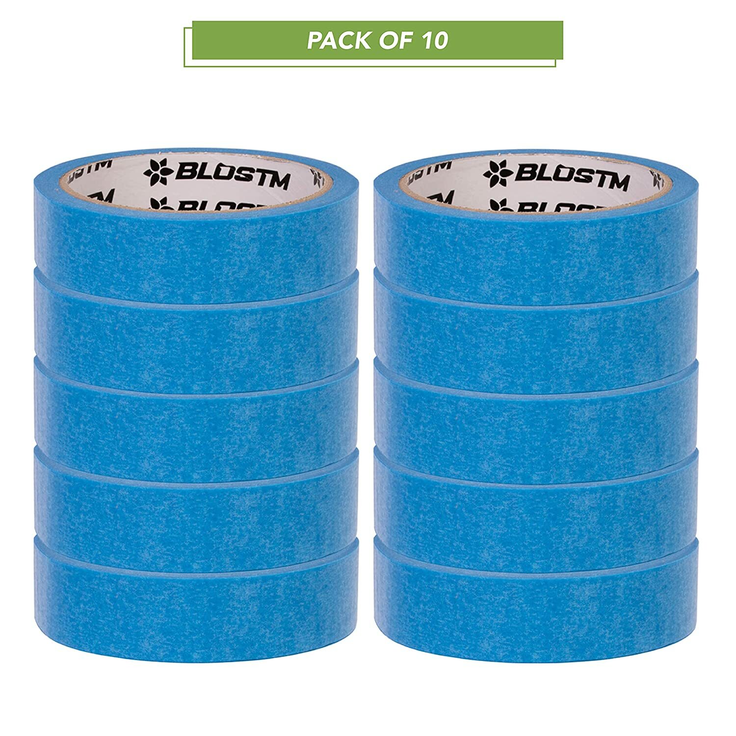 BLOSTM 10 x Blue Masking Tape Decorating Decorators Tape Painters 24mm