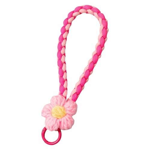 Fashionable Braided Keychain with Floral Charm Knot Rope Strap Keyring Accessory - 第 10/15 張圖片