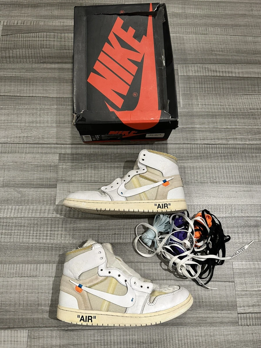 Off White Air Jordan 1 Retro OG High White Euro Size 12.5 OG All Virgil  Abloh