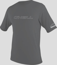 O'NEILL Men's Basic Skins 50 Short Sleeve Sun Shirt Medium Smoke Gray NWT