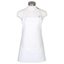 3 Pocket Bib Apron Fame F10 Mid Bib Short Style Apron, WHITE, Blank apron 