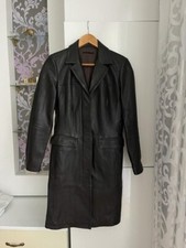 Sisley Leather Coat Size 40 Genuine And Immaculate