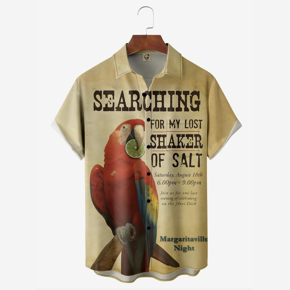 Parrot Searching For My Lost Shaker Of Salt   Hawaiian Shirt
