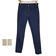Joe's Jeans The Charlie High Rise Skinny Ankle 27 Dark Wash Blue Raw Hems
