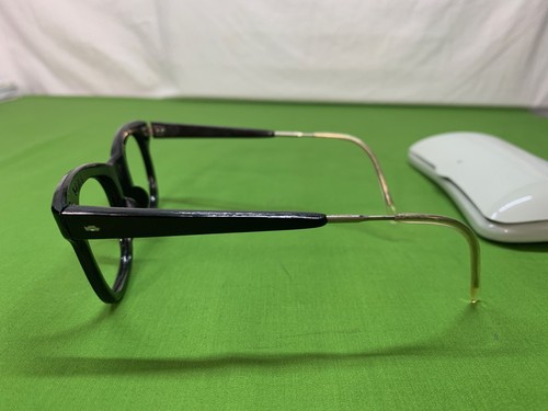 OKULA Vintage Black catseye eyeglass fashion frames Czechoslovakia 1970’s + Case - Picture 2 of 13