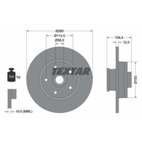 Textar 2X Bremsscheibe Hinten Ø280Mm Voll FüR Renault Trafic III Kasten Fg_ 1.6