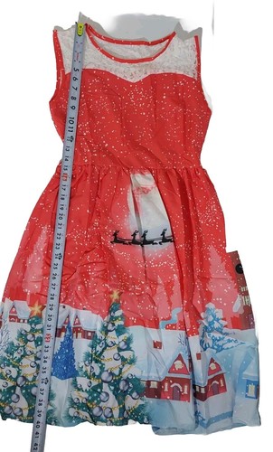 New Christmas Dress Sleeveless Lace Top Holiday Party Santa Red Large - Picture 5 of 16