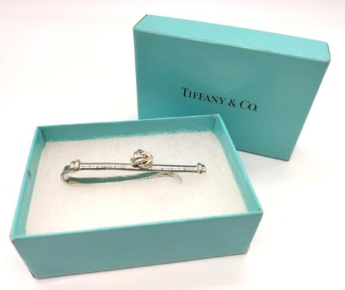 Tiffany& Co Sterling Silver 925  Tie Clip Tie Bar Money Bill Clip With Box Pouch - Picture 1 of 7