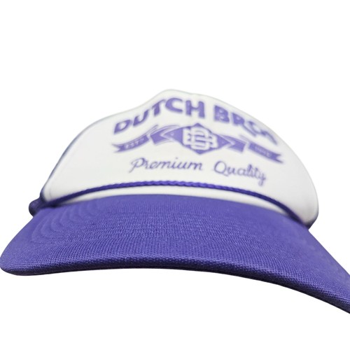 Dutch Bros Purple White Trucker Hat Retro Coffee Barista Summer Boho Festival - Picture 6 of 6
