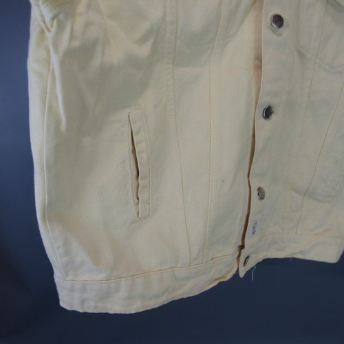 Vintage Esprit Yellow Denim Jean Jacket Women's Size M Coat 100% Cotton Medium - Picture 7 of 14