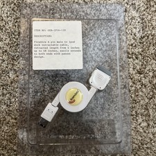 FireWire 6 Pin Male To iPod Dock Retractable Cable 4 In To 4 Ft