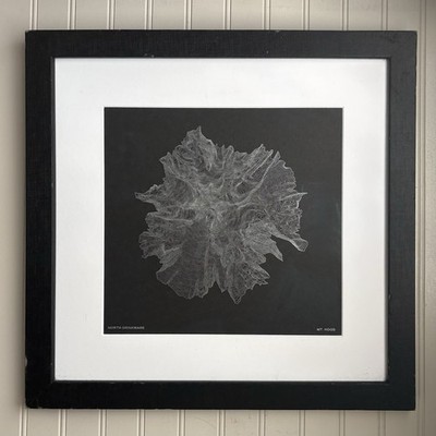 North Drinkware Mt Hood Topographical Contour Map Print Black & White Framed 