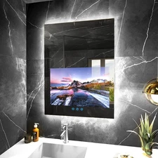 32"x24" Waterproof Smart Bathroom Mirror TV LED Light With 21.5" TouchScreen