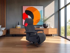 Sessel Himolla 7050 Easy-Swing "Medium" – Melange Cola, 2-Motorig, Aufstehhilfe