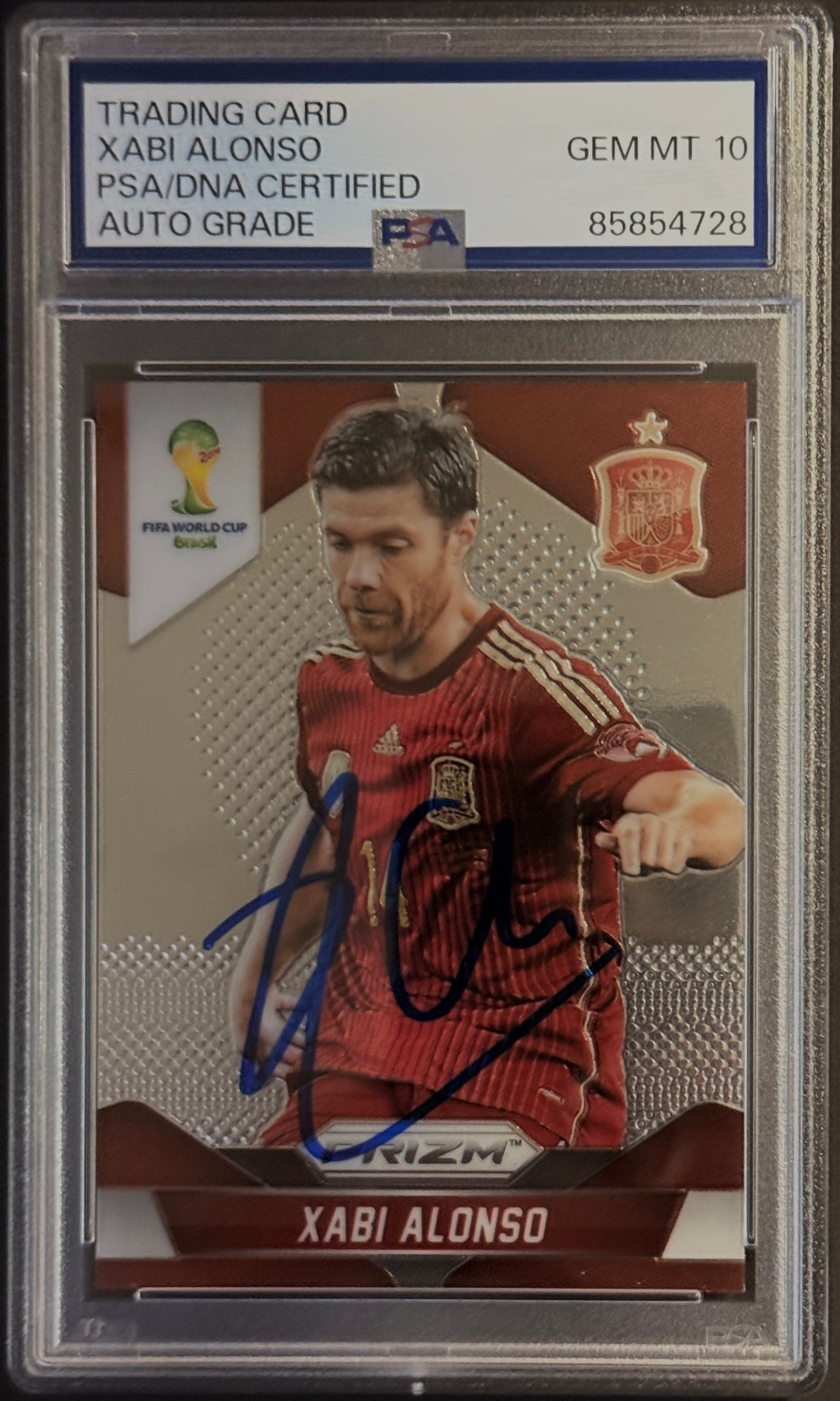 2014 Panini Prizm FIFA World Cup Xabi Alonso Spain #173 PSA AUTHENTIC AUTO 10
