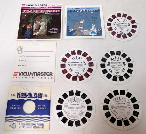 Vintage 1976 View Master Mary Shelley Frankenstein 5 Picture Reel Lot
