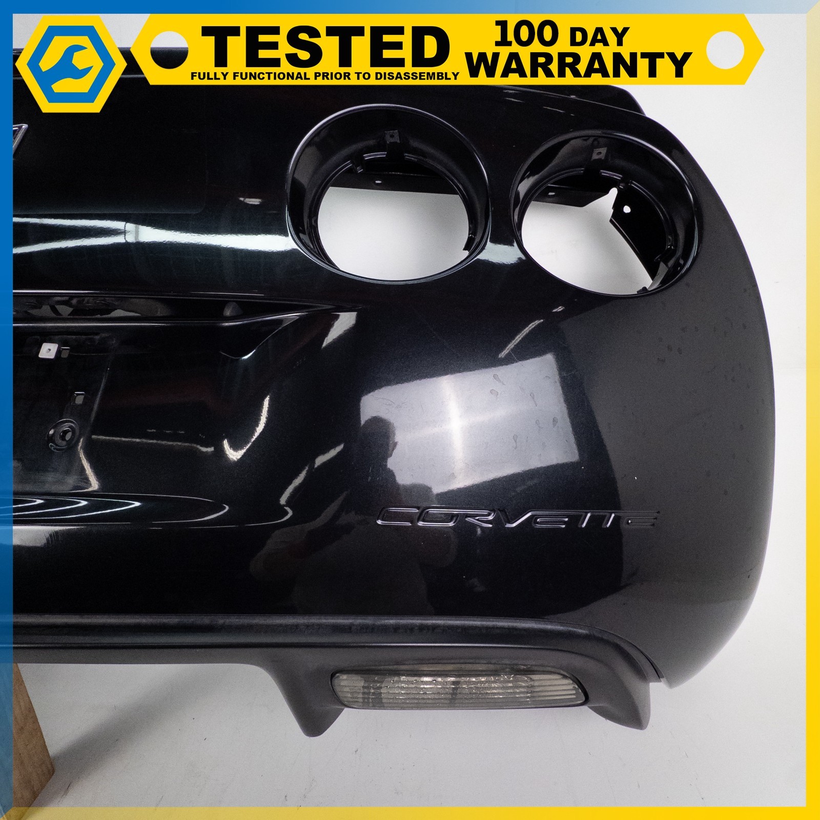06-13 CORVETTE C6 GRAND SPORT Z06 REAR BUMPER COVER PANEL HARNESS BLACK OEM