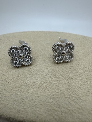 Van Cleef & Arpels Vintage Alhambra Earrings White Gold & Diamonds