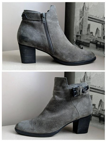 Women Gabor Ankle Boots Grey Suede 39 #7T4L