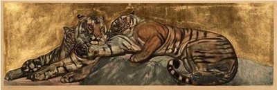 Tiger Sketch by Paul Jouve   Vintage French Wildlife Art Print to Frame Big Cat